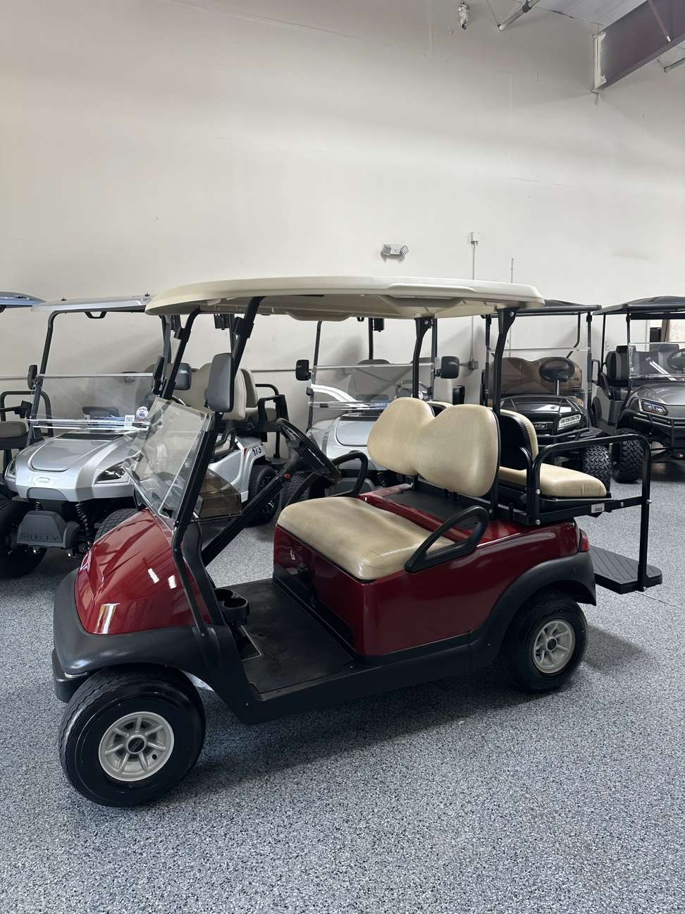 Used – 2009 Club Car Precedent – 4 Passenger – Electric – Red – New Batteries