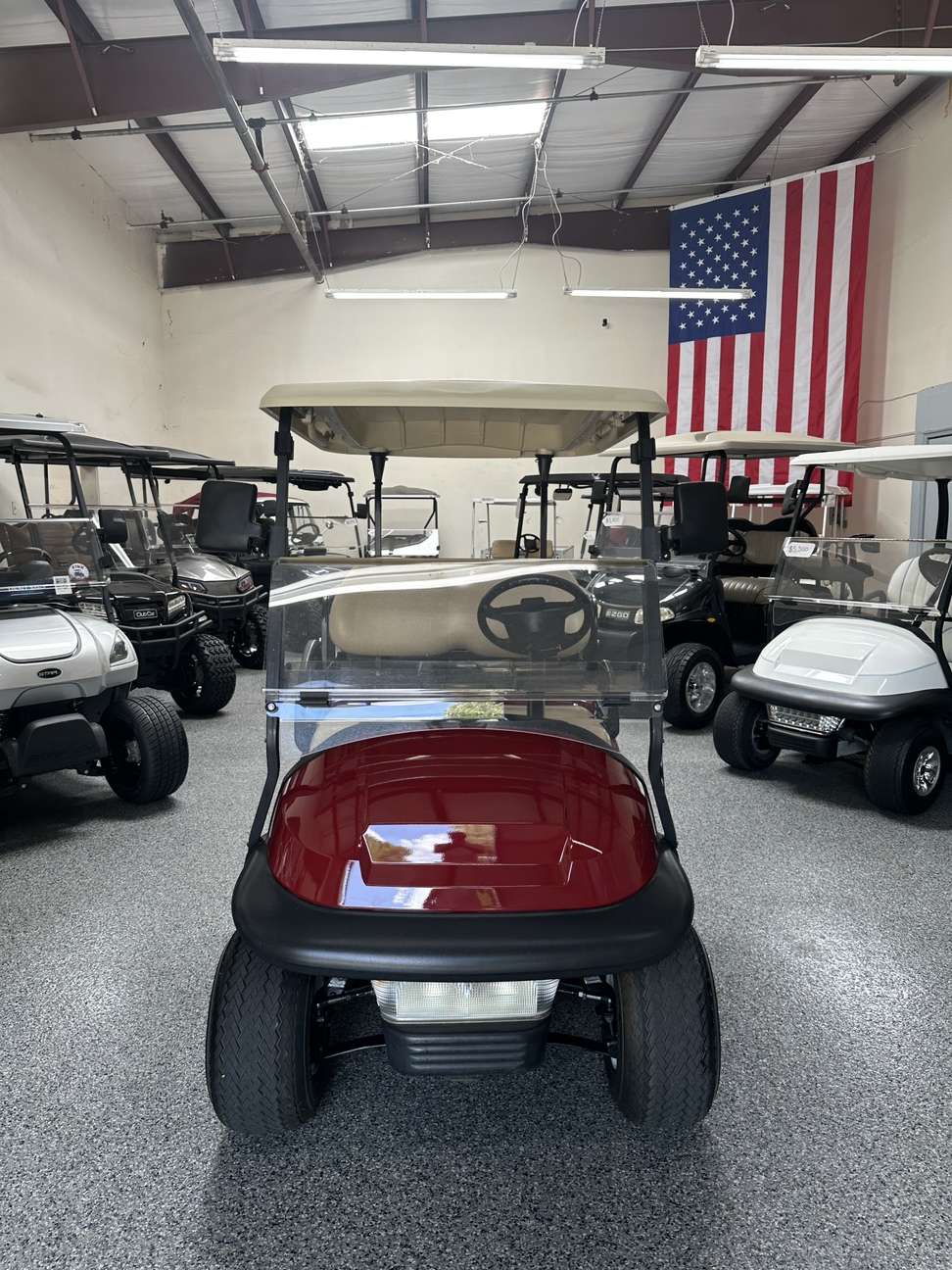 Used – 2009 Club Car Precedent – 4 Passenger – Electric – Red – New Batteries